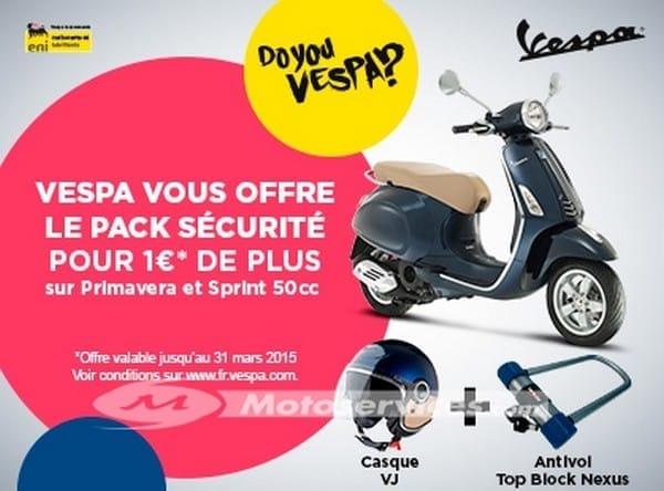 Vespa : tarifs 2015 en hausse et promos accessoires