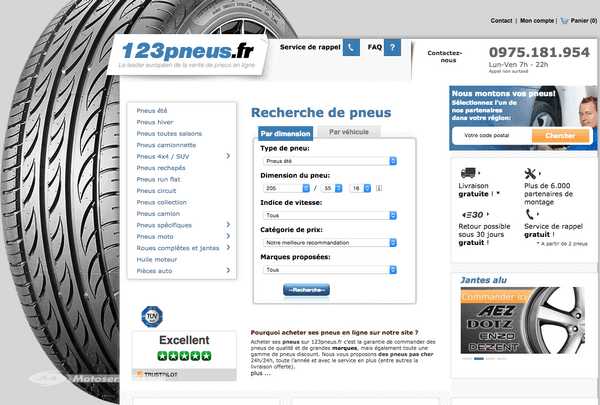 Pneus sur internet : 123pneus.fr étend son réseau de partenaires de montage