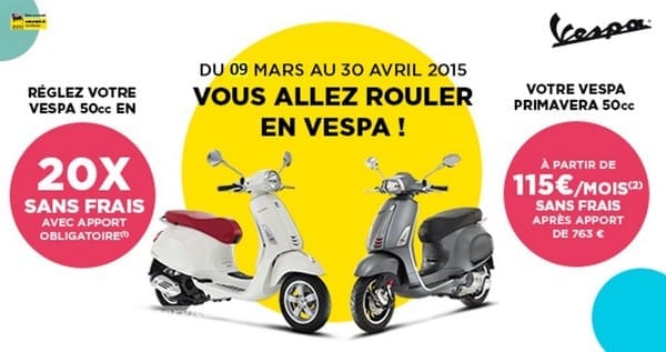Promo Vespa Primavera et Sprint 50 : payez en 20 fois sans frais