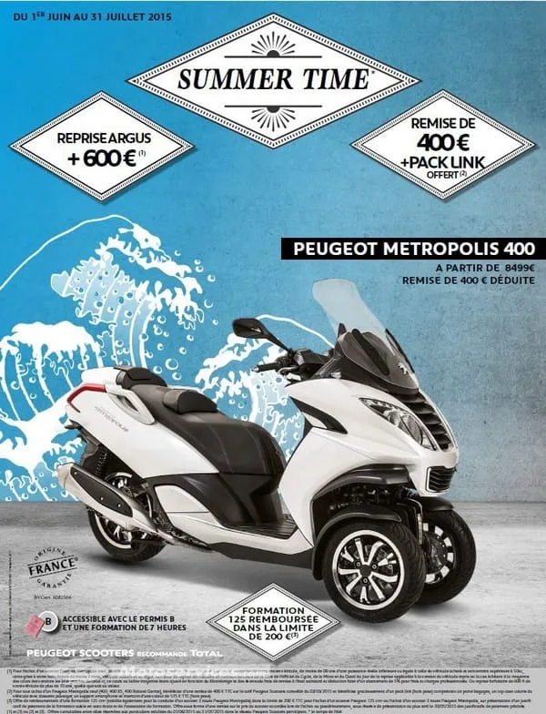 Promos Peugeot : le Metropolis en reprise + 600 €