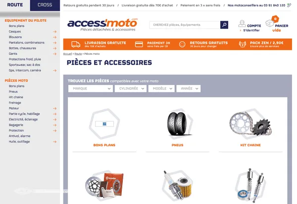 Lifting et repositionnement du site Acces-moto.com