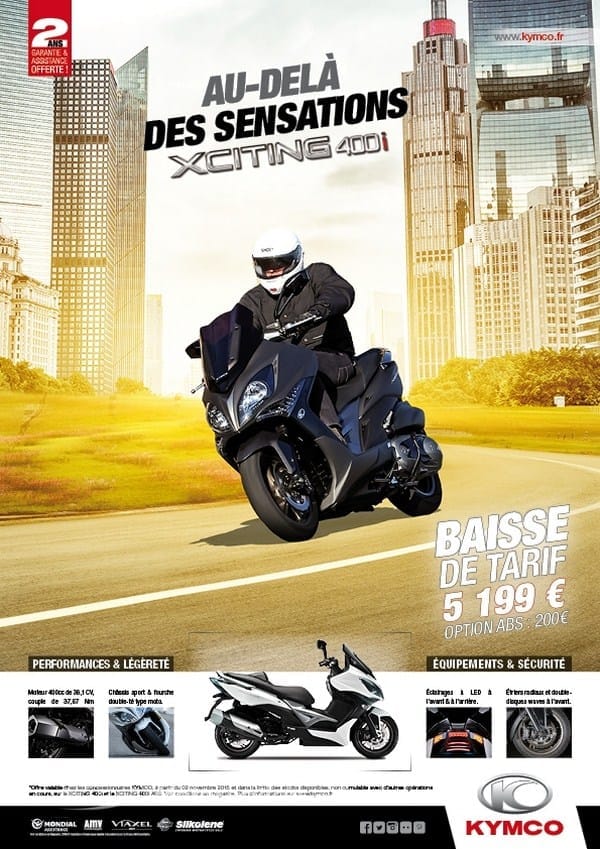 Kymco : prix en baisse pour l&rsquo;Xctiting 400 et le People One 125