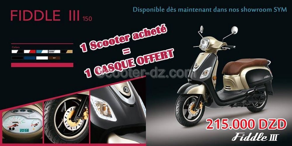 SYM Algérie : disponibilité du scooter SYM Fiddle 3 150