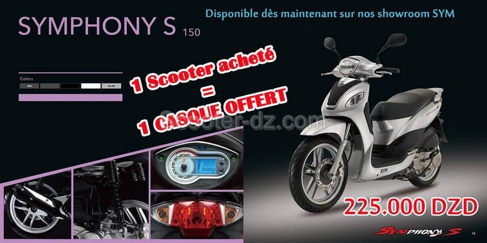 SYM Algérie : le scooter Symphony S150 est là !