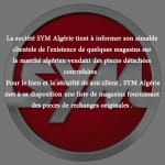SYM Algérie met en garde ses clients contre la contrefaçon