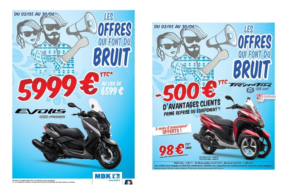 Tarifs MBK : promo sur Evolis, Tryptik et Ocito, sortie du FlameX