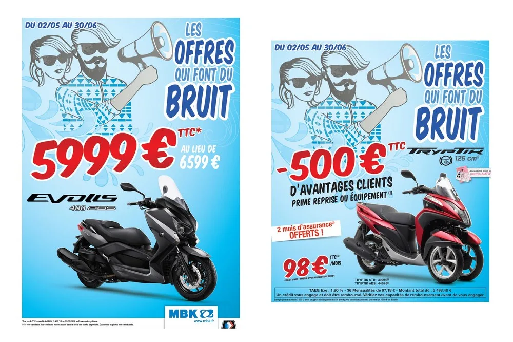 Tarifs MBK : promo sur Evolis, Tryptik et Ocito, sortie du FlameX