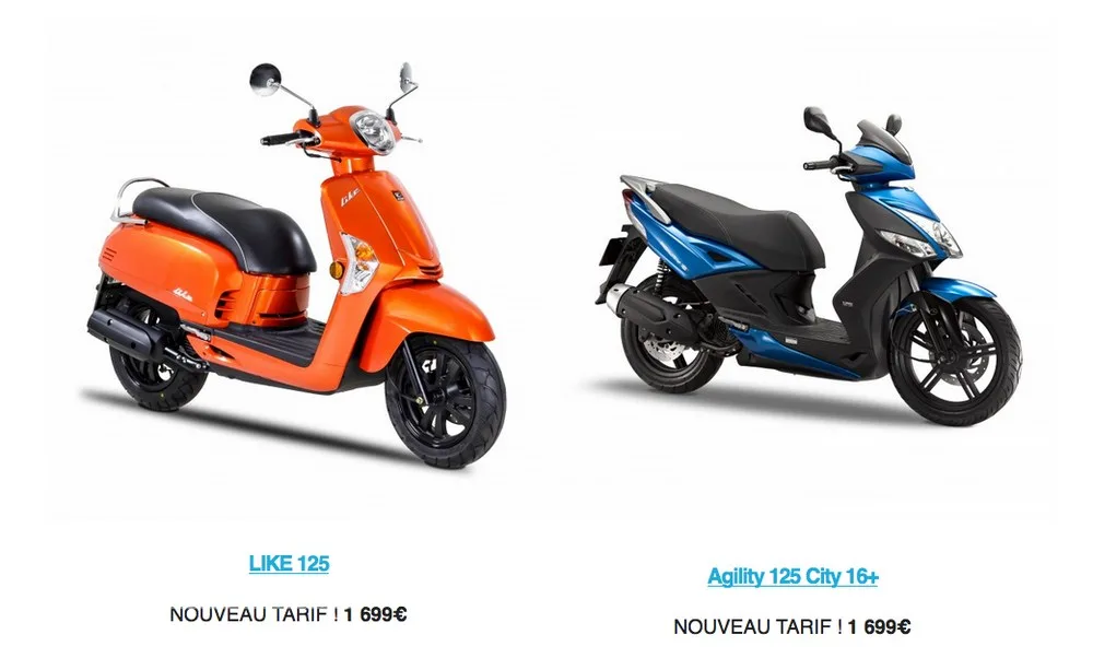Kymco Like et Agility City Plus 125 : baisse de tarif