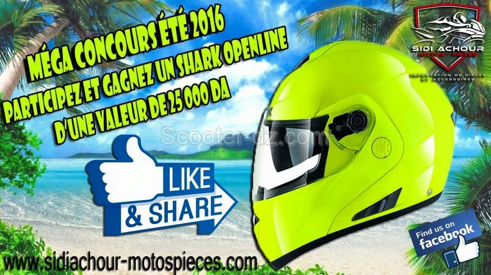 Concours Sidi Achour Motos Pièces : un casque Shark à gagner !