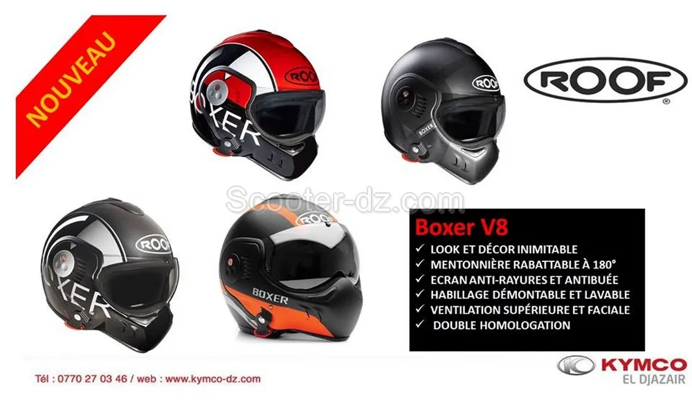 Arrivage de casques Roof Boxer V8 chez Kymco Algérie