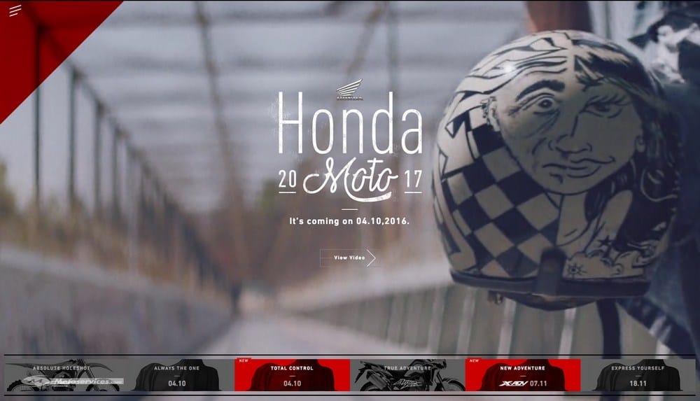 Honda : 6 nouveautés moto scooter 2017 et un site dédié