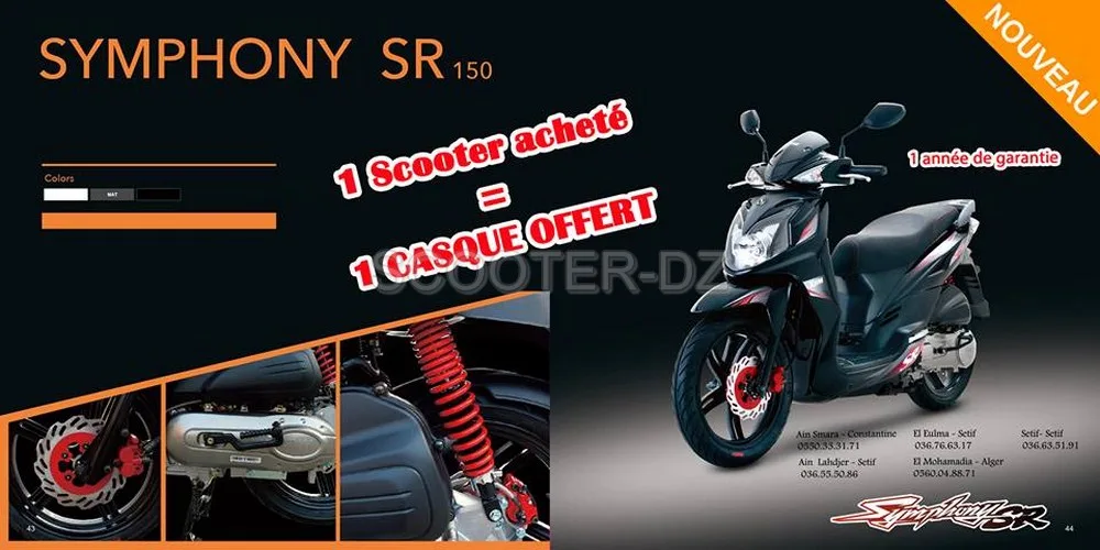 SYM Algérie : Symphony SR 150, disponibilité et tarif