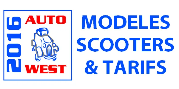 AutoWest 2016 : liste et tarifs « Scooters » et « Motos »