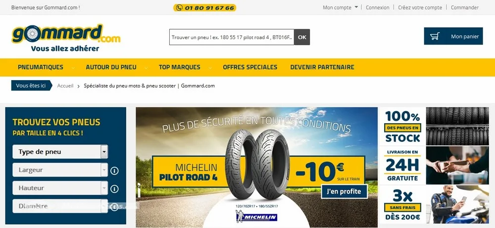 Pneus moto et scooter : Gommard.com, un nouveau site aux prix dégonflés !