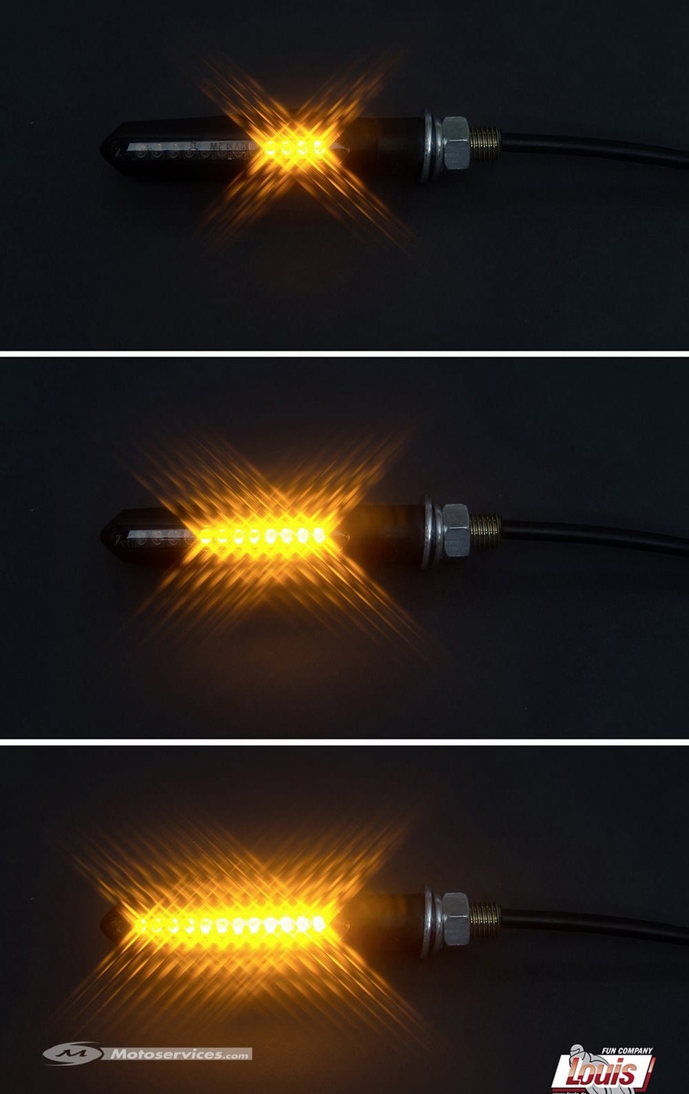 Des clignos à leds défilants chez Louis Moto