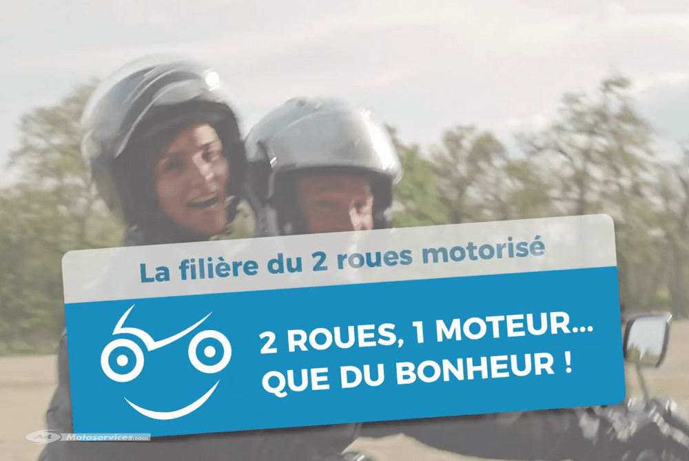 Une pub pro moto à la télé : deux roues, un moteur, que du bonheur !