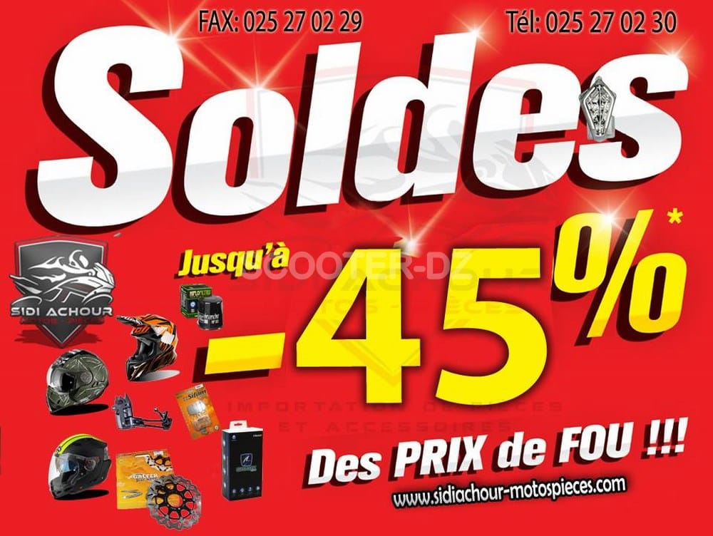 Sidi Achour Motos Pièces : jusqu&rsquo;à – 45 % de remise pour les Soldes d&rsquo;hiver