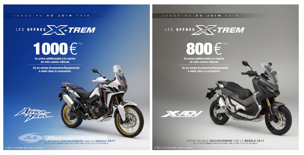 Honda X-Trem Africa Twin et X-ADV : promo reprise ou accessoires