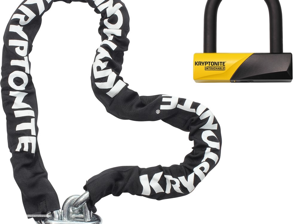 Kryptonite antivol, chaîne, socle d’ancrage : le parfait combo !