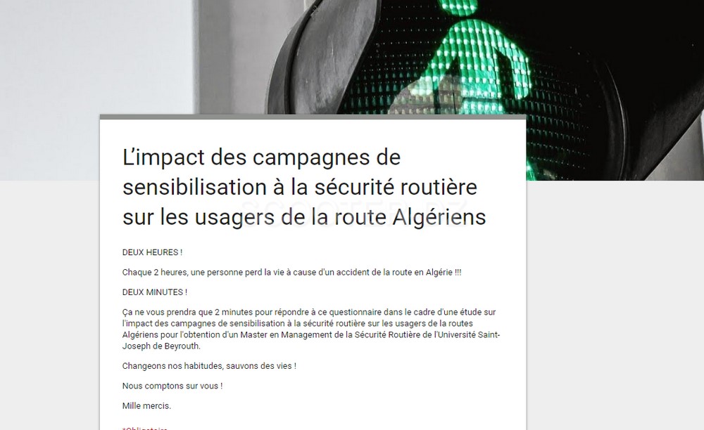 Sondage : impact des campagnes de sensibilisation à la sécurité routière