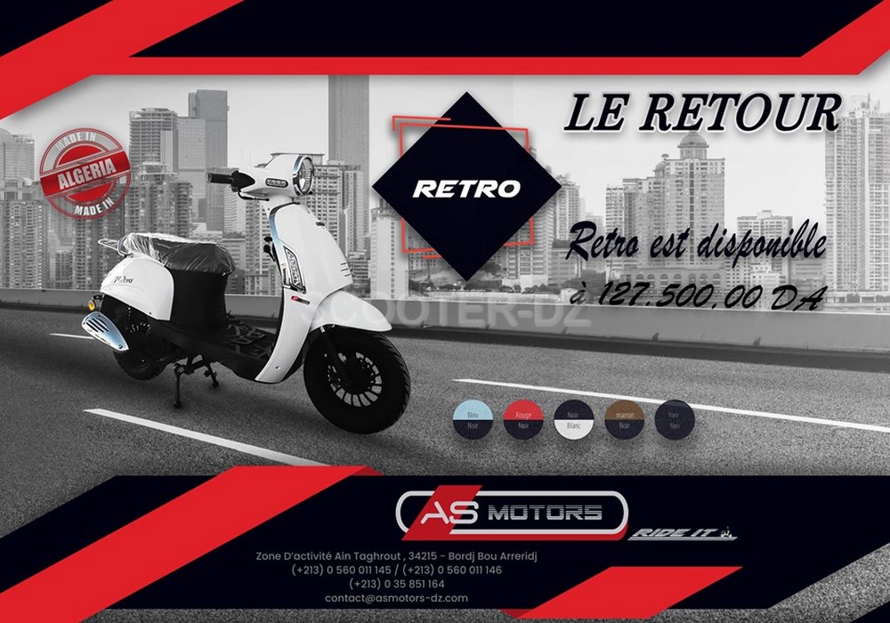 AS MOTORS Algérie : le scooter compact RETRO 125 à nouveau disponible …