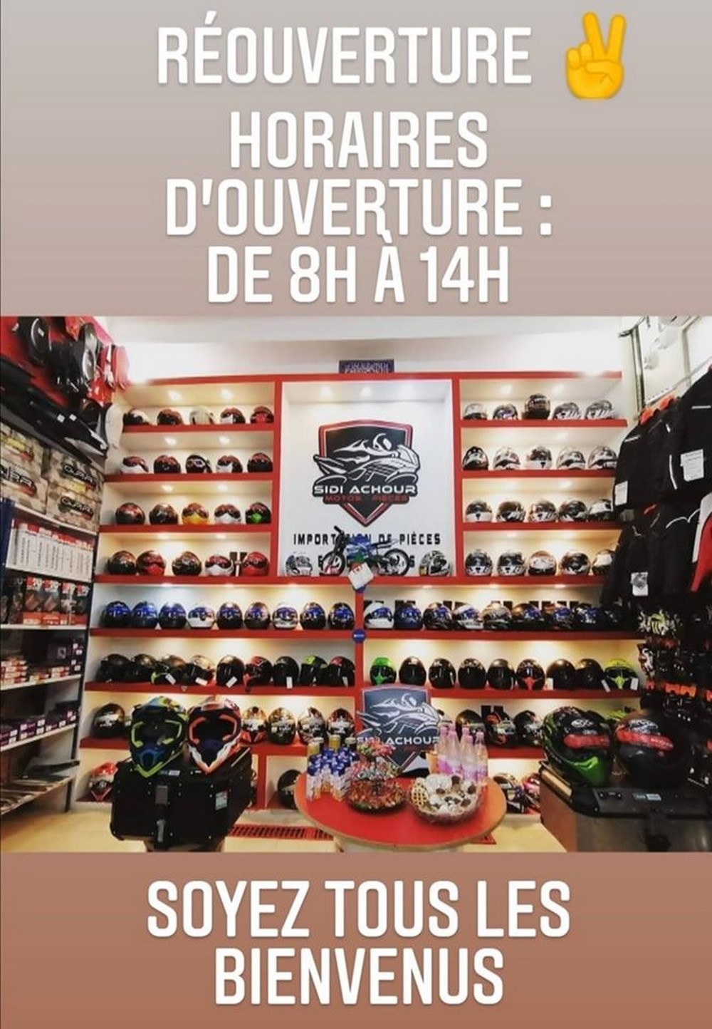Sidi Achour Motos Pièces reprend son activité avec horaires aménagés
