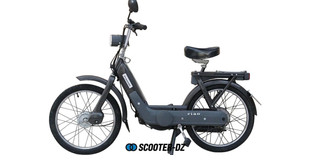 Une Vespa Ciao rétrofitée roule en électrique sur le vélodrome de Cavaillon